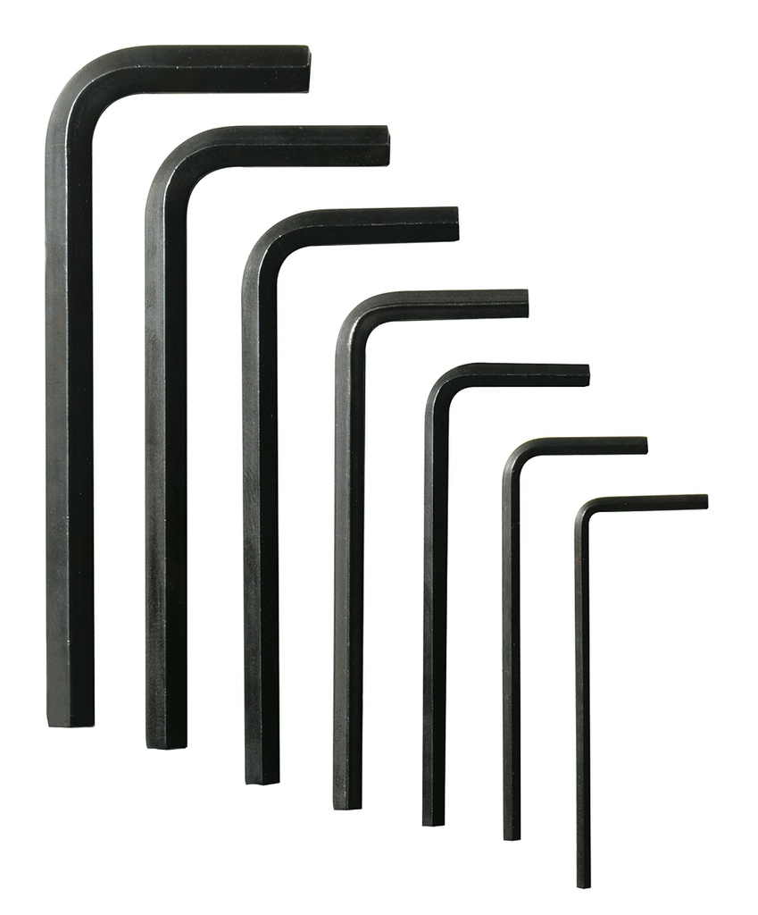 Juego de llaves hexagonales tipo "L", métricas, 7 piezas