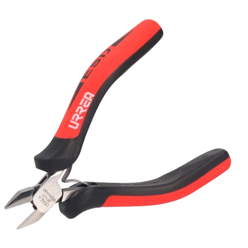 Pinza para electrónica con mango antiestático corte diagonal de 4-1/2" al ras