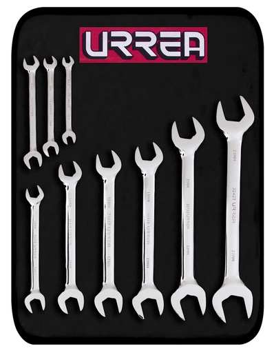 [095-01-20-110] Juego de llaves españolas pulido espejo métricas, 9 piezas