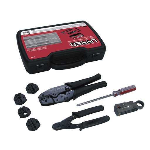 Juego básico para ponchado de cable coaxial, 9 piezas