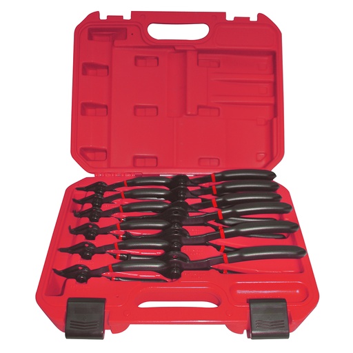 [095-09-29-017] Juego de pinzas para anillos de retención, 12 piezas