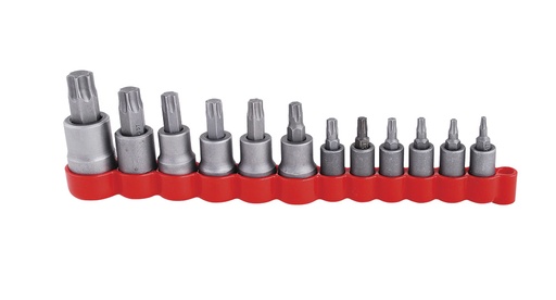 [095-06-02-061] Juego de dados con punta torx cuadro de 1/4", 3/8" y 1/2", 12 piezas