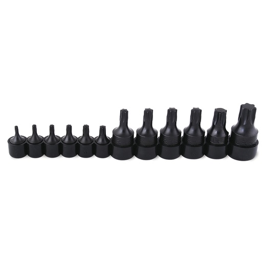 [095-06-02-056] Juego de dados con punta torx cuadro de 1/4", 3/8" y 1/2", 12 piezas