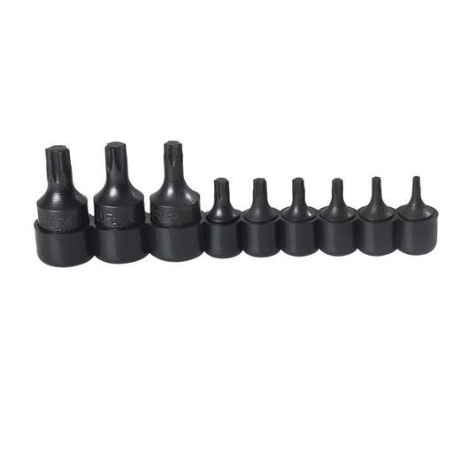 [095-06-02-181] Juego de dados con punta torx cuadro de 1/4" y 3/8", 9 piezas