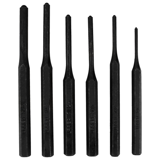 Juego de punzones, botadores rectos, 6 piezas