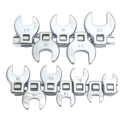 [095-06-15-084] Juego de llaves pata de cuervo cuadro de 3/8" métricas, 12 piezas