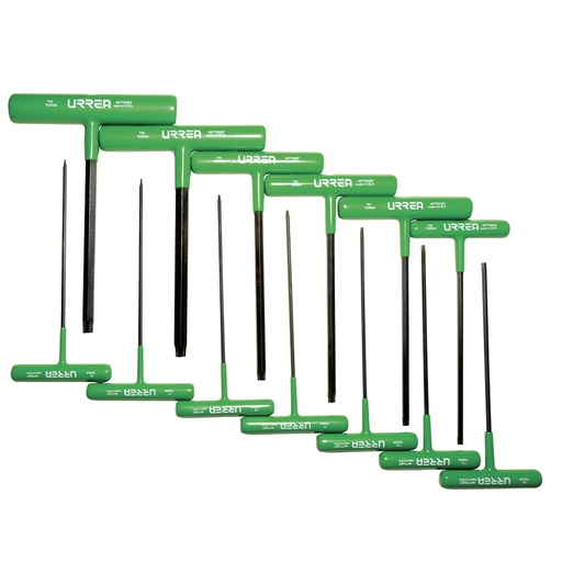 [095-06-38-210] Juego de llaves hexagonales cortas tipo "T", ergonómicas, Torx, 13 piezas