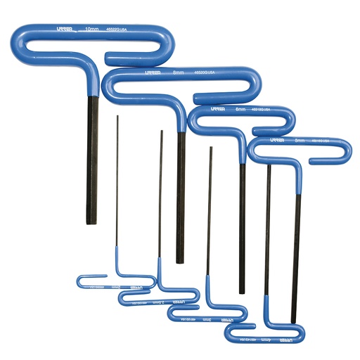 [095-06-38-209] Juego de llaves hexagonales tipo "T" con mango de vinil, métricas, 8 piezas