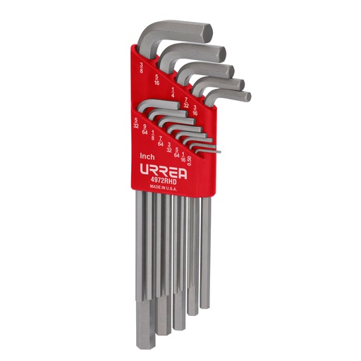 Juego de llaves hexagonales tipo "L", en pulgadas, 13 piezas