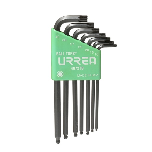 [095-06-38-176] Juego de llaves hexagonales tipo "L" punta de bola, Torx,  7 piezas