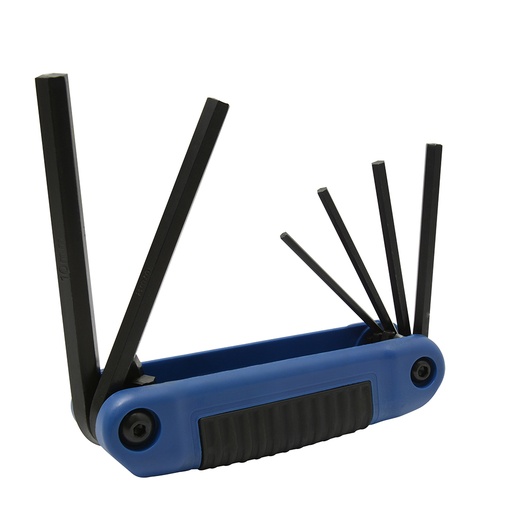 [095-06-38-245] Juego de llaves hexagonales tipo navaja métricas 3 a 10 mm estuche bimaterial, 6 pz