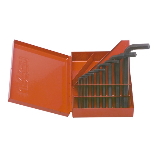 [095-06-38-257] Juego de llaves hexagonales tipo "L", métricas, 10 piezas