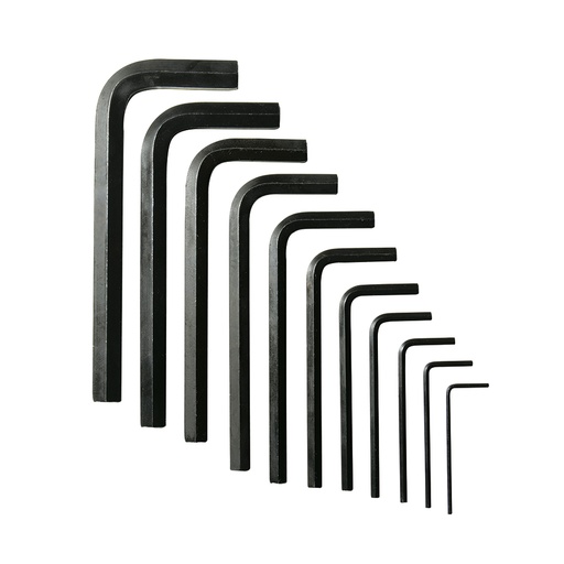 [095-06-38-296] Juego de llaves hexagonales tipo "L", métricas, 11 piezas