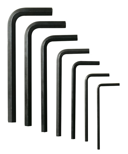 [095-06-38-195] Juego de llaves hexagonales tipo "L", métricas, 7 piezas