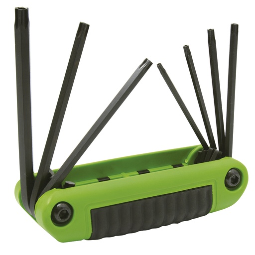 [095-06-38-153] Juego de llaves hexagonales tipo navaja torx Tamper Proof T10 a T40 estuche bimat, 7 pz