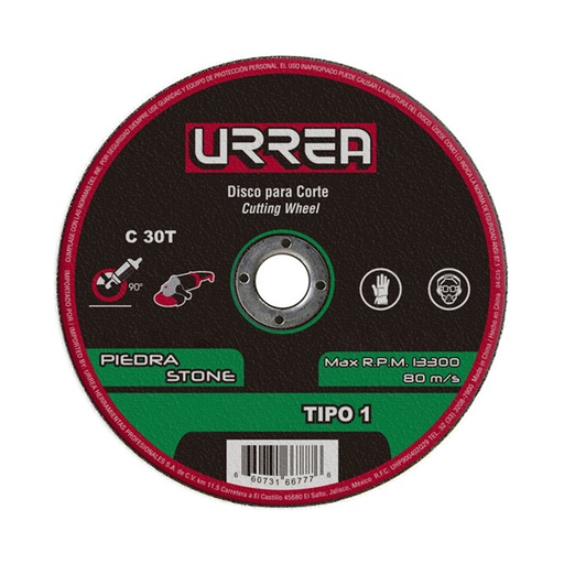 [095-01-02-101] Disco Abrasivo t/1 piedra 7x5/64" gral Urrea ASCD07