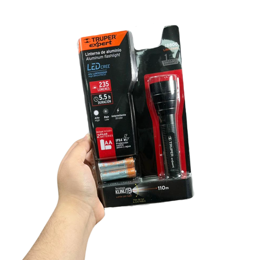 [057-19-57-075] Linterna Aluminio Color Negro Truper 18800