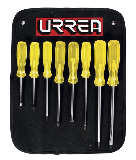 [095-06-20-034] Juego de Desarmador Combinado Mango Ámbar 8 Piezas (9600D)