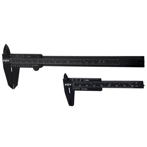 [093-00-01-020] Juego 2 calibradores pie de rey vernier plástico 3" y 6" Foy 142070