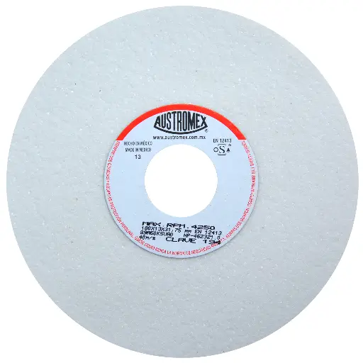 RUEDA ABRASIVA DE 180 X 13 X 31.75 MM PARA RECTIFICAR SUPERFICIES PLANAS Y CILÍNDRICAS