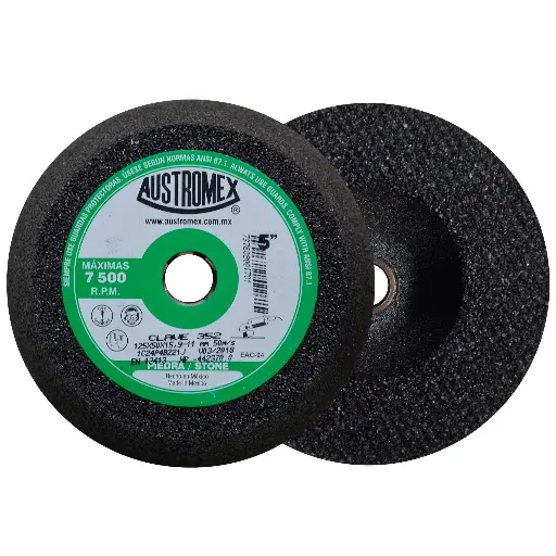 COPA ABRASIVA DE 100 X 50 X 15.9-11 MM PARA DESBASTE DE CORDONES DE SOLDADURA, FILOS Y REBABAS GRANDES DE ACEROS AL CARBÓN, HIERRO, FUNDICIÓN, ETC.