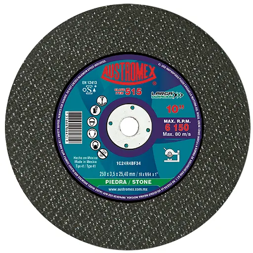 DISCO ABRASIVO DE 250 X 3.5 X 25.40 MM PARA CORTE DE PIEDRA, AZULEJO, MÁRMOL Y CONCRETO