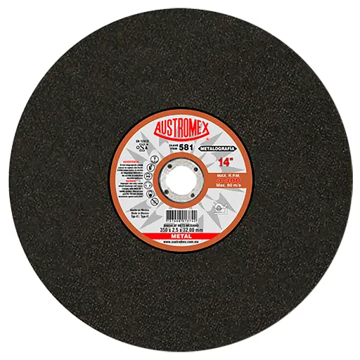 DISCO ABRASIVO DE 350 X 2.5 X 32.00 MM PARA CORTE DE PRUEBAS METALOGRÁFICAS