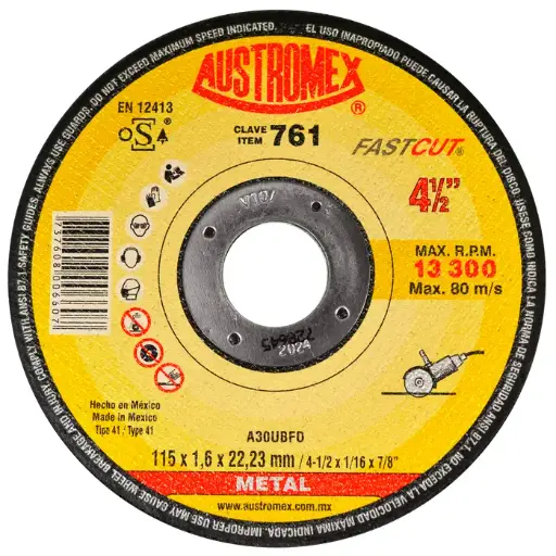 [109-01-03-008] DISCO ABRASIVO CORTE METAL 4 1/2 X 1/16 X 7/8