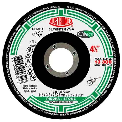 [109-01-03-023] DISCO ABRASIVO CORTE DE CONCRETO DE 41/2X1/8X7/8