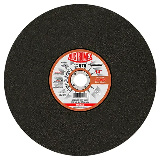 [109-01-03-074] DISCO ABRASIVO CORTE PAARA METALOGRAFIA 14" X 3/32 X 1-1/4 TIPO DC