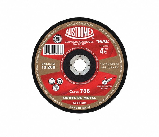 [109-01-03-079] DISCO ABRASIVO CORTE METAL 400 X 3.6 X 31.75 20A30F