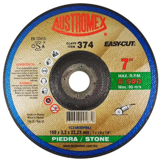 [109-01-04-005] DISCO ABRASIVO DESBASTE 7" X 3/32 X 7/8