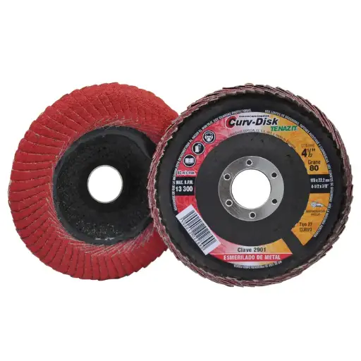 [109-01-05-117] DISCO ABRASIVO LAMINADO CURVO 4 1/2 X 7/8 G 80