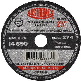 [109-01-20-112] RUEDA ABRASIVA ESMERIL 2.1/2X1/2X3/8 A30R4B14K