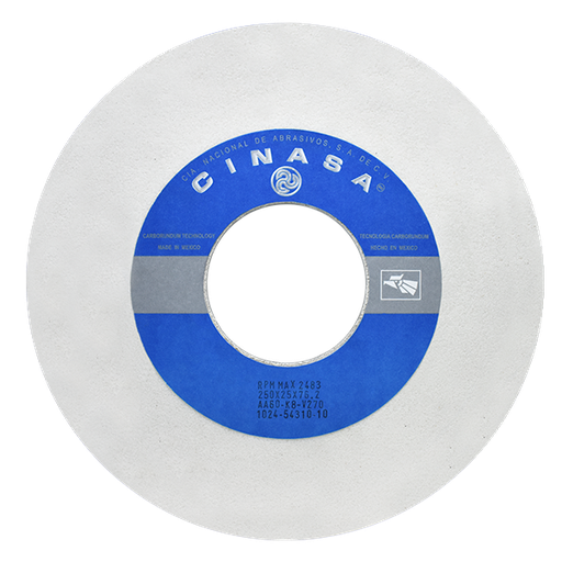 [165-01-20-096] RUEDA ABRASIVA VITRIFICADA BLANCA T-6 320 X 85.7 X 120 MM