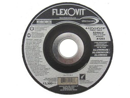 [383-01-04-001] DISCO ABRASIVO DESBASTE ALUMINIO 4" X 1/4" X 5/8"