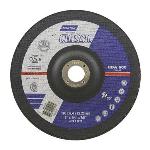 [388-01-04-022] DISCO ABRASIVO DESBASTE T-27 DE 7X1/4X7/8 ECONOMICO (10057336)