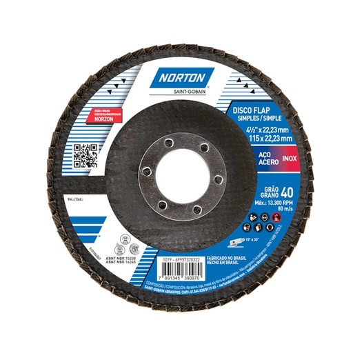 [388-01-05-037] DISCO ABRASIVO LAMINADO POWER FLEX (FLAP DISC) 4-1/2 (8834193635)