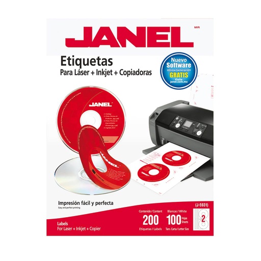 [900-19-57-364] ETIQUETAS ADHESIVAS JANEL LÁSER