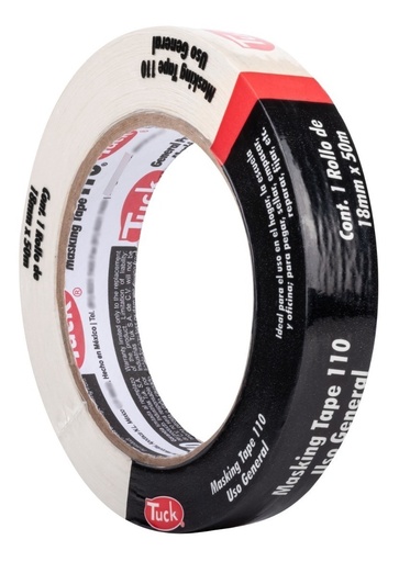 [161-20-01-091] CINTA DE  MASKING TAPE ALTA TEMPERATURA 18MM X 50M COLOR CREMA