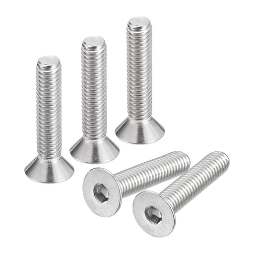 [418-01-01-021] TORNILLO CABEZA HUECA ACERO INOX 3/8 "-16  ROSCA, 2" DE LARGO, ROSCADO PAQ. 10 PZS