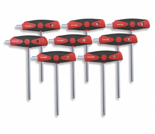 [900-06-38-474] JUEGO DE LLAVES HEXAGONALES PIEZAS: 8 PUNTAS: 8 MANGO LISO MÉTRICA