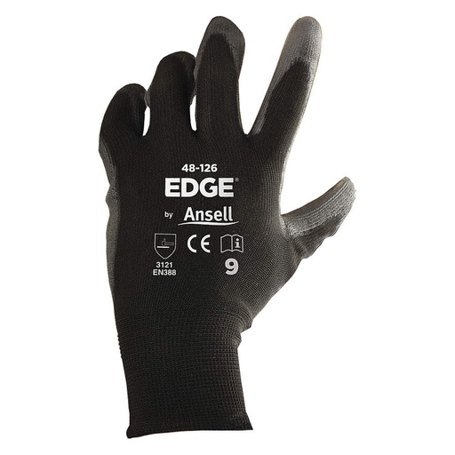 [501-03-16-866] GUANTE DE POLIESTE EDGE NEGRO TALLA 8 ANSELL