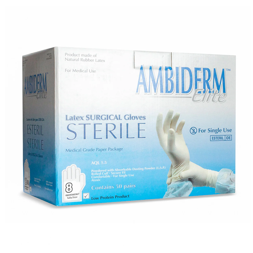 [900-03-17-433] GUANTE DE NITRILO TIPO CIRUJANO 8MM AMBIDEX (CAJA 50 PZS)