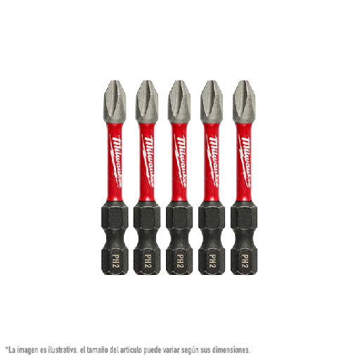 [108-12-08-050] BROCAS DE INSERCIÓN TIPO PHILLIPS NO. 2 PARA IMPACTO SHOCKWAVE (PAQUETE DE 5 PIEZAS)