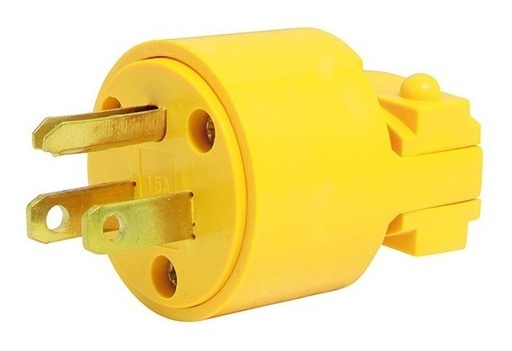 [093-19-34-122] CLAVIJA CON ABRAZADERA PLASTICA ATERRIZADA 15A 127V