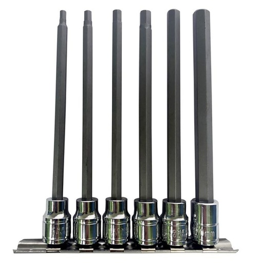 [082-06-15-158] JUEGO DE DADOS PUNTA HEXAGONAL LARGO ENTRADA 1/2 6 PIEZAS